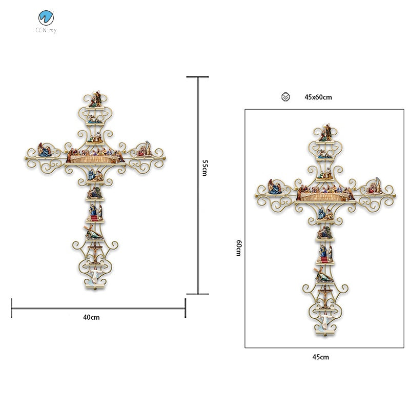 Cruz da Vida - A Jornada de Cristo Representada em Cada Detalhe desta Obra feita de alumínio