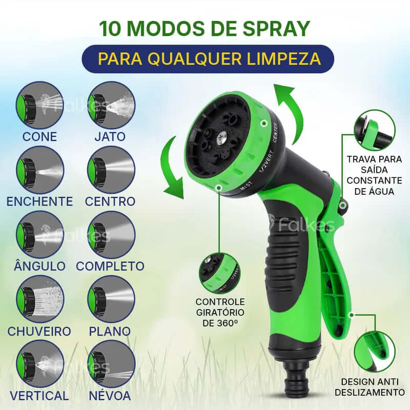 HoseFlex™ Mangueira Mágica Flexível Irrigação + Esguicho de Brinde